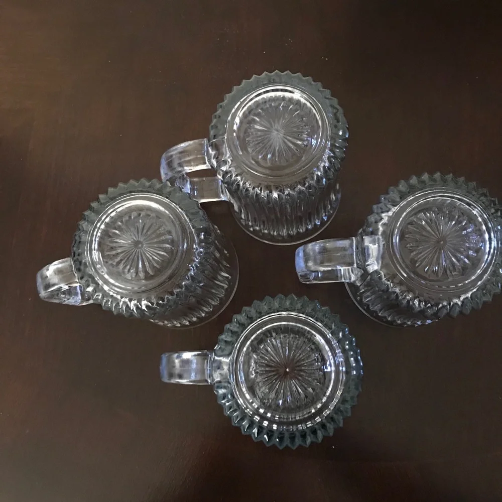 Four Vintage Glass Coffee Mugs